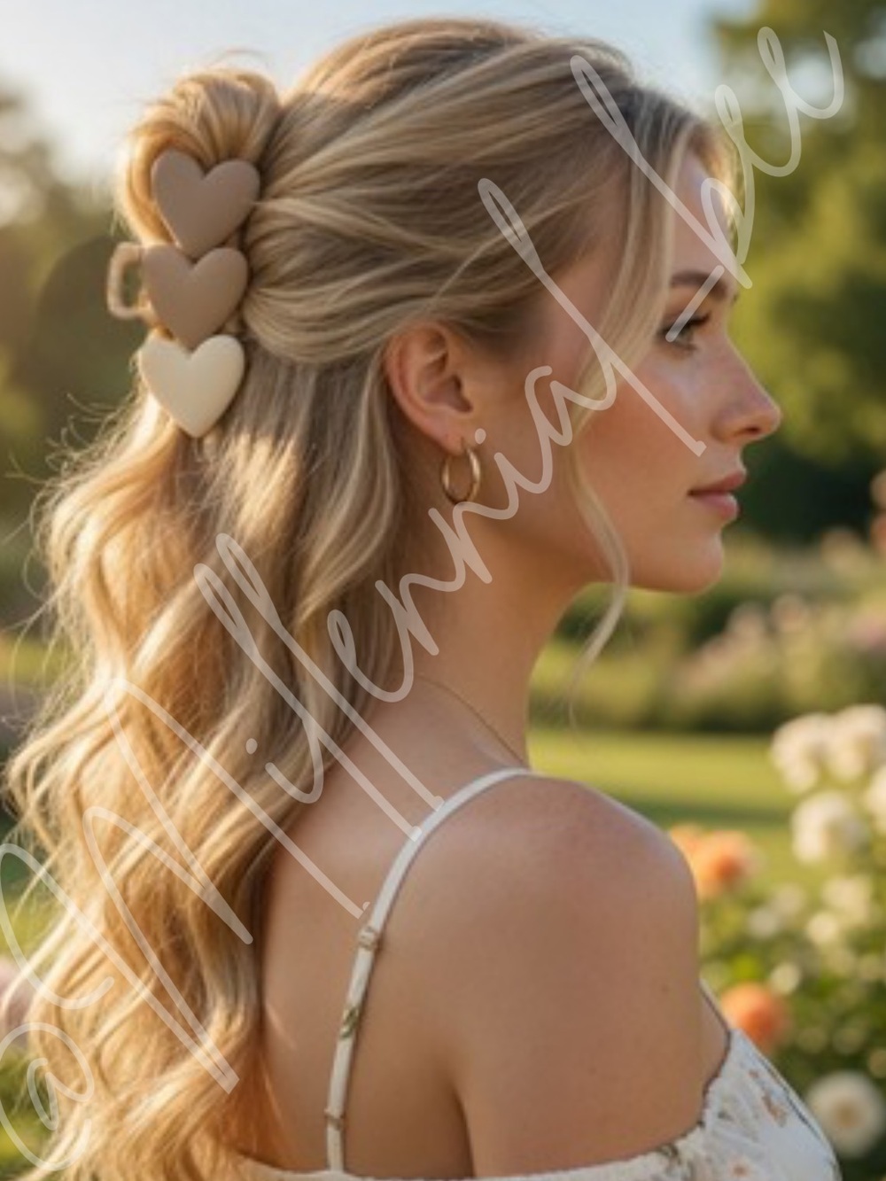 Neutral Triple Heart Hair Claw Clip